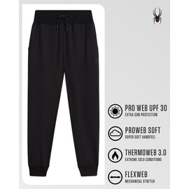 Spyder Womens Joggers - High Waisted Yoga Pants with Pockets and Drawstring - Athletic Workout & Lounge Sweatpants for Women, Size X-Large, Black