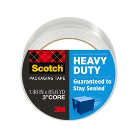 Scotch Heavy Duty Shipping Packing Tape, Clear, Holiday Shipping Supplies, 1.88 in. x 65.6 yd., 1 Tape Roll