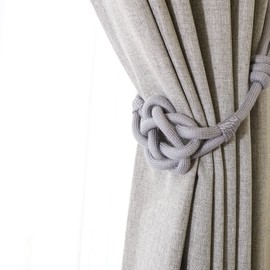 INTERIX DB94A-2525 Curtain Tieback, Stylish, Spider Rope Tassel, Gray