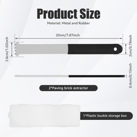 DJAPWPX 2 Pcs Metal Paver Removal Tool, Garden Brick Block Puller Tool with Nonslip Rubber Handle and Double Joint Scraper for Patio Yard