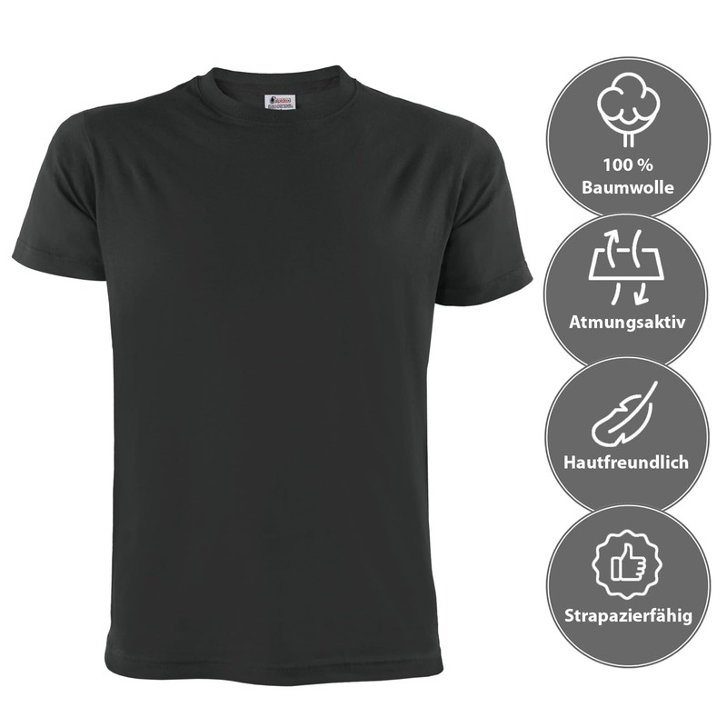 ALPIDEX Men's T-Shirts Set of 5 Crew Neck Plain S