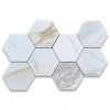 Stone Center Online G35XH 5" Hexagon Calacatta Marble Honed Venato