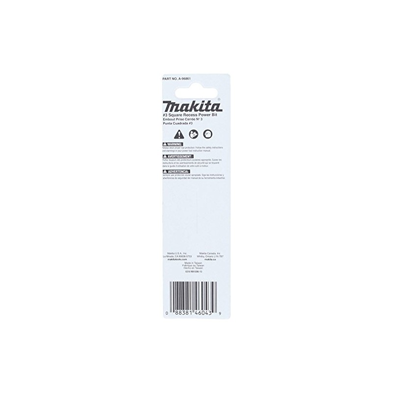 Makita A-96861 Impactx #3 Square Recess 3-1/2″ Power Bit