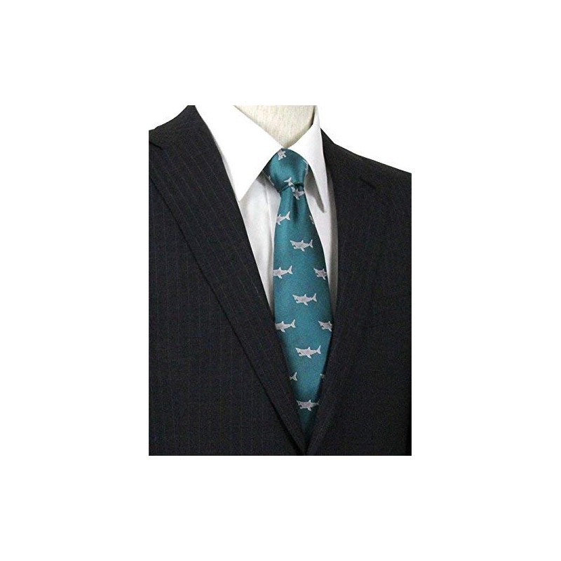 [COLORATA] Carolata Shark Pattern Necktie (100% Silk / Jacquard Woven),
