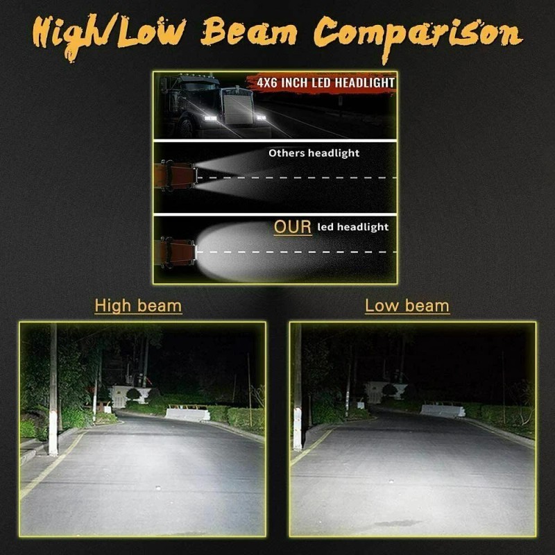 uspart- 4pcs Fit GMC G2500 G3500 Van Trucks 4x6"inch LED