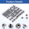 Glarks 85pcs M4, M6, M8, M10 Round Base Weld Nuts,