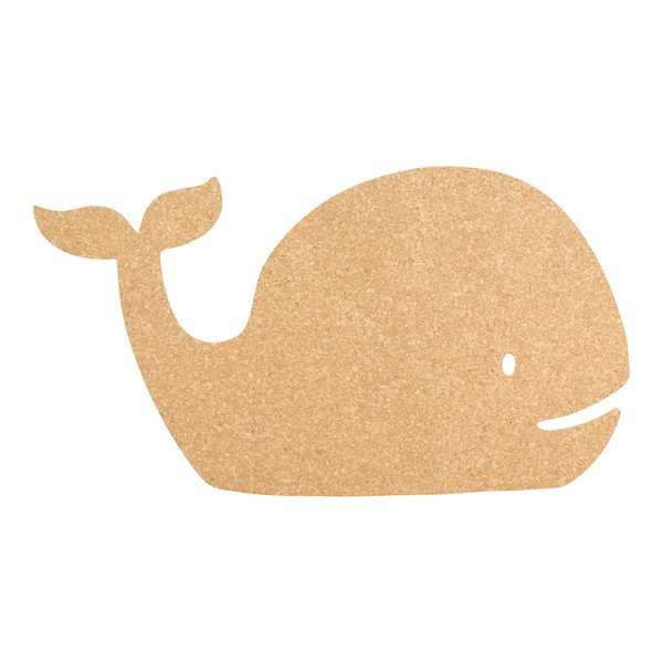Securit Silhouette Whale Cork Board with 6 Pins, Wall Mountable, 30x45cm (CB-Whale)