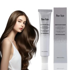 PureStyle 100g Professional Permanent Hair Color Dye Cream Ammonia Free, Long Lasting Cool Dark Brown Color, Natural Shine, For All Hair Types Easy At Home Application (9/71 Cool Dark Brown)