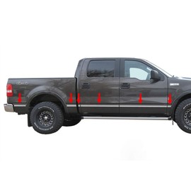 Made in USA! Compatible with 2004-2008 Ford F150 Crew Cab 5.5' Short Bed with Fender Flare 1.5'' Wide 12PC Generic Body Side Molding Trim