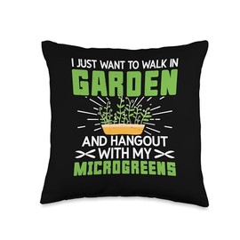 Microgreens Growing Kit Gardener Supplies Sprout Farmer Throw Pillow