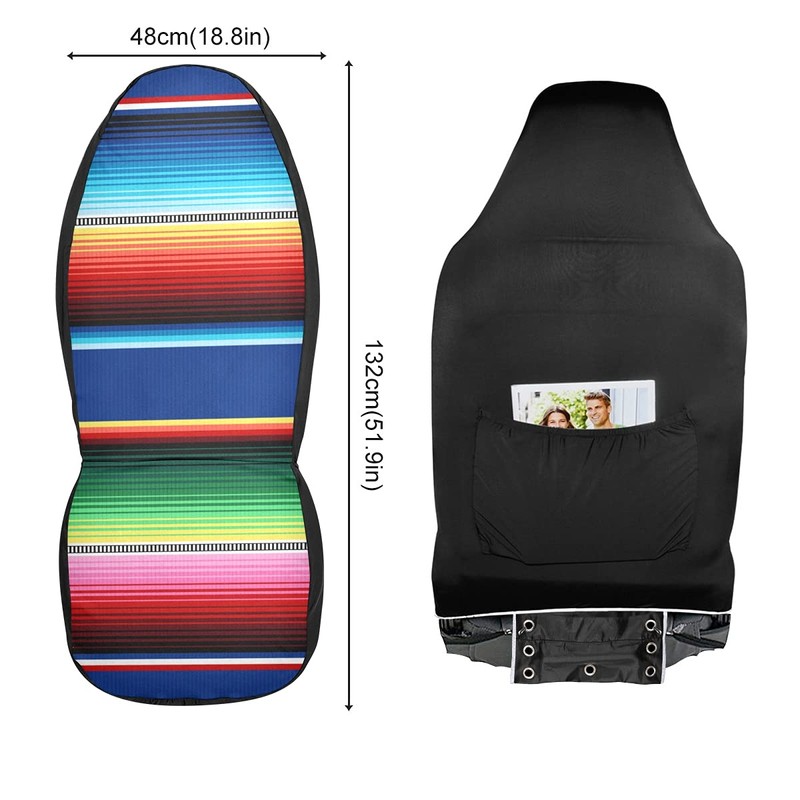 xigua 2 Pack Car Seat Covers Mexican Serape Blanket Stripes