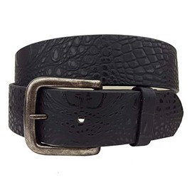 Alligator Print Casual Belt in Black M/L