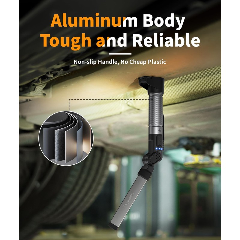 HOTLIGH Magnetic Work Light - 800 Lumens Rechargeable Work Light