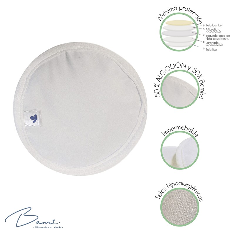 BAMI - Protectores de Lactancia de Bambú - Paquete con
