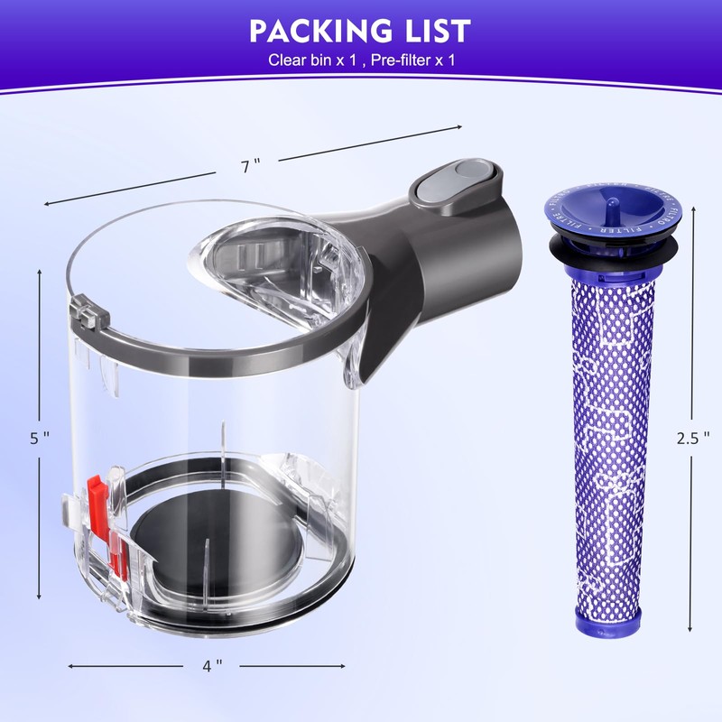 V6 Canister Compatible with Dyson V6 DC58 DC59 DC62 DC74