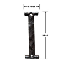 BetLight House Letters-5 Inch High Rustic Metal Iron Address Numbers & Letter, Letter I
