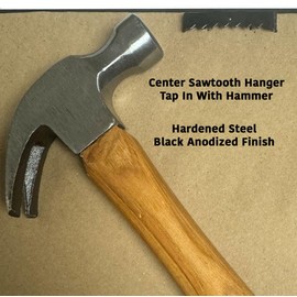 10-Pack - Premium Quality Large Steel 1-3/4" No Nail Sawtooth Picture Hangers - Black Oxide