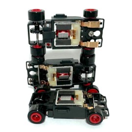 TOMY AFX 1 BULLDOG SRT Super AFX Tomy Turbo FORM HO Slot Car Chassis vQuick RED Wheels!