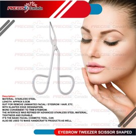 Precise Canada: Scissor Handle Tweezers Stainless Steel Shape Tool Eyebrow Nose Hair Clip Tweezer Remover for Lady Women