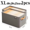 Foldable Fabric Clothes Storage Box with Handle, Gray Wardrobe Organizer