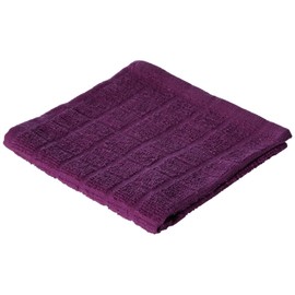 DII Basic Terry Collection Solid Windowpane Dishcloth Set, 12x12, Eggplant, 6 Piece