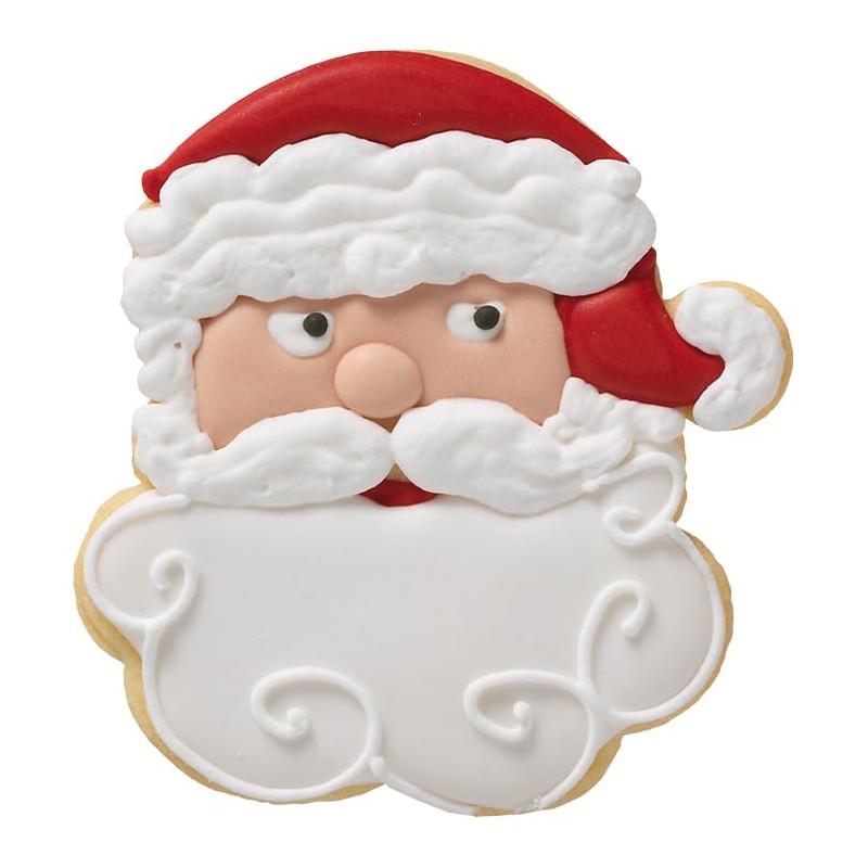 Birkmann 1010718510 Ausstechform Weihnachtsmann-Gesicht, 10,4 cm, Kunststoff, Grau, 5 x