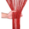 WedDecor Red String Curtains Glitter Fringe Panel Fly Screen Room
