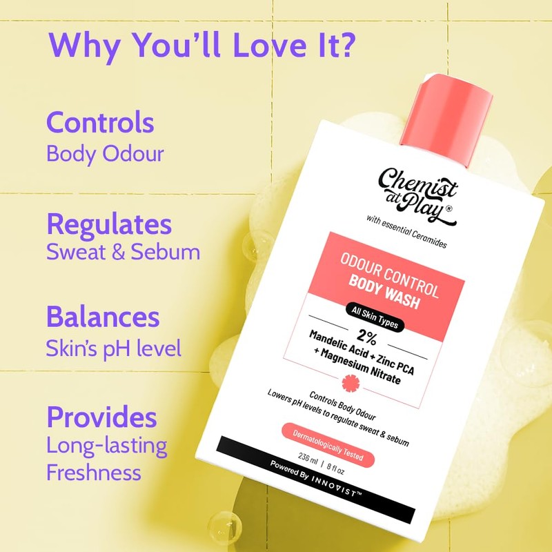 Chemist at Play Odour Control Body Wash Controls Body Odour