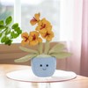 Apricot Lamb Potted Butterfly Orchid Plush Stuffed Flowers for Kids,