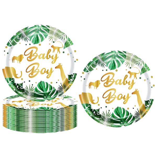 24 platos de vajilla para baby shower, suministros de fiesta