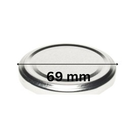 mikken 20 Lids, TO 66/6.9 cm for Jars, Twist-Off Replacement Lids, Screw Lids for Jam Jars, Jars and Preserving Jars, Silver