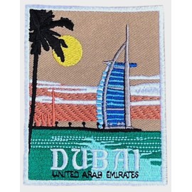Generic Dubai Patch (3.5 inch) Iron-on Patch Badge for Travel United Arab Emirates UAE Souvenir Emblem for Backpack Luggage Hat Bags Crafts DIY Gift Patches Large