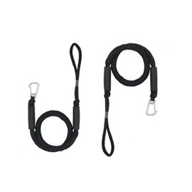 2 Pack Bungee Dock Lines Boat Accessories Bumpers Rope 4FT Mooring with Hook Loop for Anchor Docking Jet Ski Jetski Fishing Water Skis Bondaged Cord Sailboat Fender Clips Black Pontoon Dinghy Marine