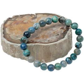 ELEDORO Genuine Shattuckit Gemstone Beads 8 mm Bracelet - Stylish Stretch Bracelet for Spiritual Energy and Elegance, Genuine absolutely untreated Shattuckit gemstone from the Kaokoveld plateau,