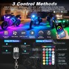 8PCS Double Row Motorcycle RGB LED Light Kits with Brake