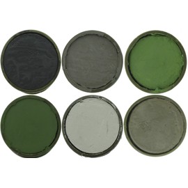 Camo Face Paint, NATO Camouflage Military Makeup Paint Sticks (3 Sticks - 6 Colors)