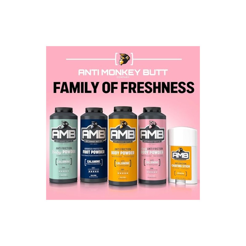 Anti Monkey Butt, Lady's Body Powder with Calamine, Prevents Chafing