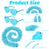 Gvhntk 5Ft 14Pcs Feather Boas and 14Pcs Heart Sunglasses Set