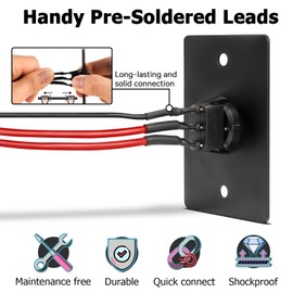 Acegoo Aluminum Panel 12V Rocker Switch Red LED Lighted 20A SPST On/Off Toggle Switch w/ 14 AWG Pre-Wired Leads for RV Boat Truck Car Automotive or 12V/24V Circuit (2 Pcs)