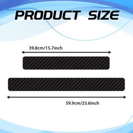 UZZH 4 PCS Car Door Sill Protector, 5D Carbon Fiber Anti-Scratch Step Protector Sticker, Automotive Door Entry Edge Guard Protection Trim, Threshold Sill Plate Cover Strips for Car SUV Truck (Black)
