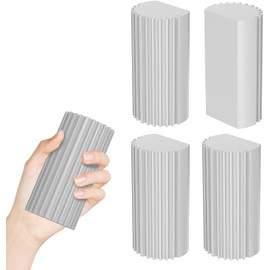 Damp Duster, 4 Packs Reusable Dust Cleaning Sponge, Duster for Cleaning Venetian & Wooden Blinds, Vents, Radiators, Skirting Boards, Mirrors and Cobwebs, Window Track Grooves