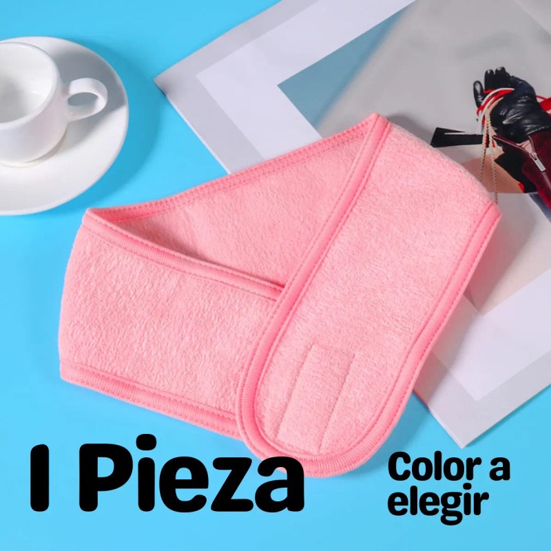 Banda Cabello Rutina Skincare Rosa Claro Hipoalergénica sin Parabenos Spa