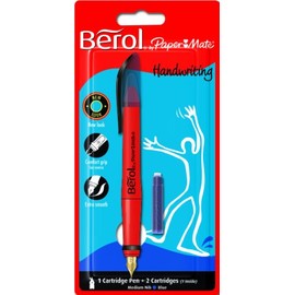 Berol Handwriting Fountain Pen with Medium Nib, Blue, Box of 12