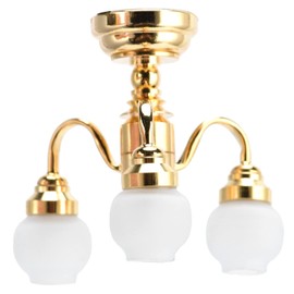 VBESTLIFE 1:12 Dollhouse Chandelier, Dollhouse LED Light Miniature Elegant LED Ceiling Light Decoration for 1:12 Dollhouse