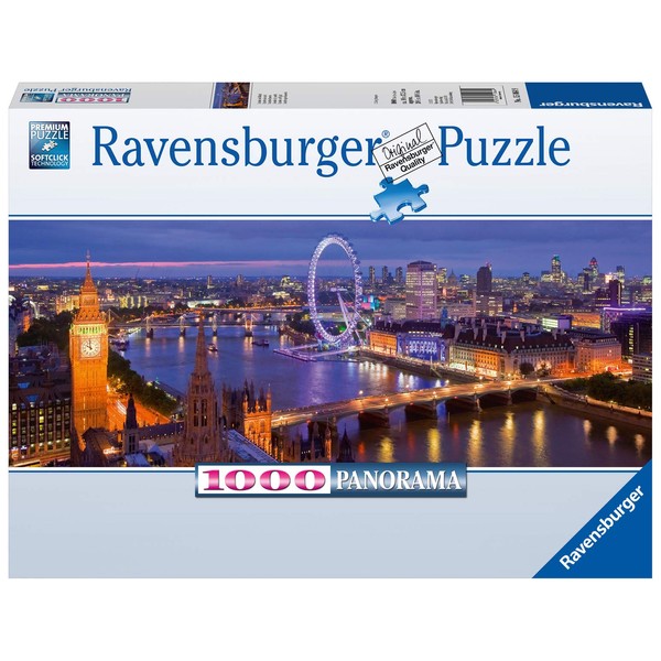 Ravensburger London at Night Panorama 1000 Piece Jigsaw Puzzle for Adults – Every Piece is Unique, Softclick Technology Means Pieces Fit Together Perfectly