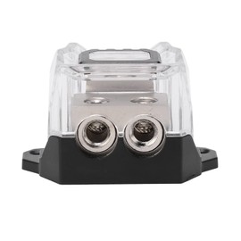 Power Distribution Splitter, Car Audio Splitter Amp Distribution Connection Block Qiilu Ground Distribution Block 0GA in 4GA Out Audio Amplifier Modification for Automobile Boats