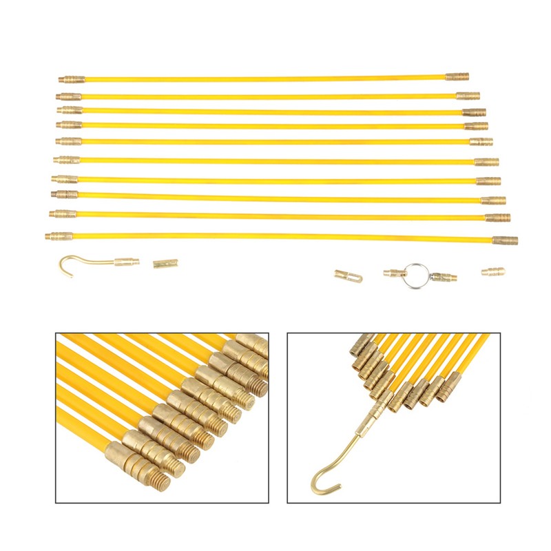10pcs 4mm Fiberglass Running Wire Cable Electrical Fish Tape Pull