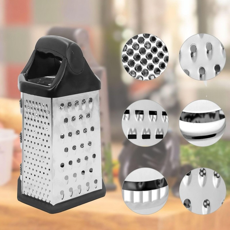 Zester 5404337 Hexagonal Cheese Grater with Non-Slip Base, Multi-Purpose Stainless
