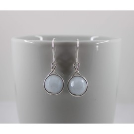 Ohrringe ELEGANCIA Edelstein Aquamarin facettiert (Silber)