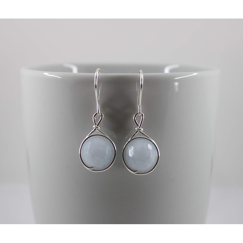 Ohrringe ELEGANCIA Edelstein Aquamarin facettiert (Silber)